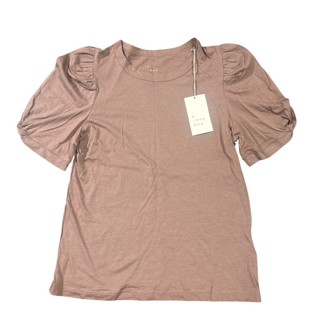 A New Day Women's Short Sleeve Top in Tan